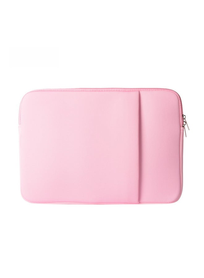 Fleece Lined Laptop Sleeve Protective Case For Macbook Tablet Computer Bag Breathable Wear Resistant Shock Absorption Soft Polyester-Color:black Fleece-lined-Dimensions:15.6 Inch - Image 4